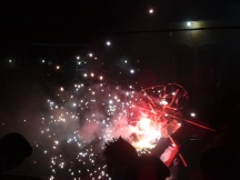 sparkles from fireworks bull